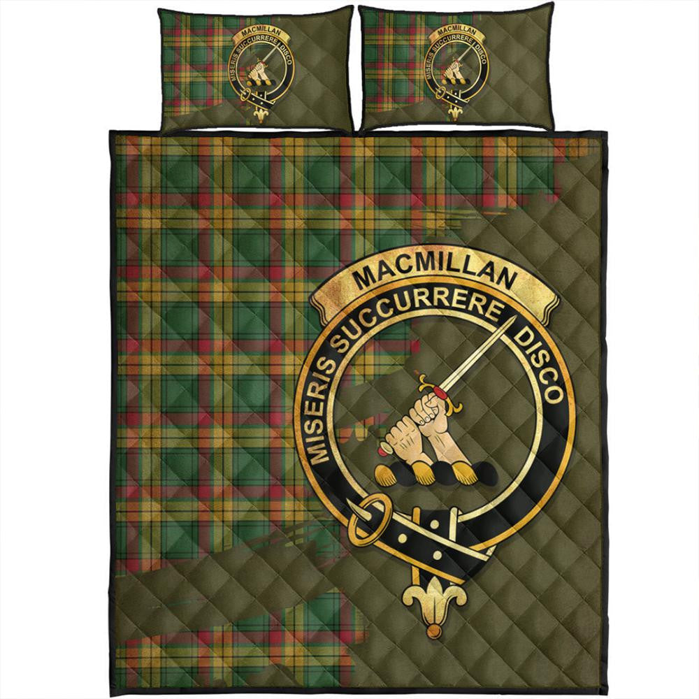 MacMillan Old Ancient Tartan Crest Quilt Bed Set Oldest Style