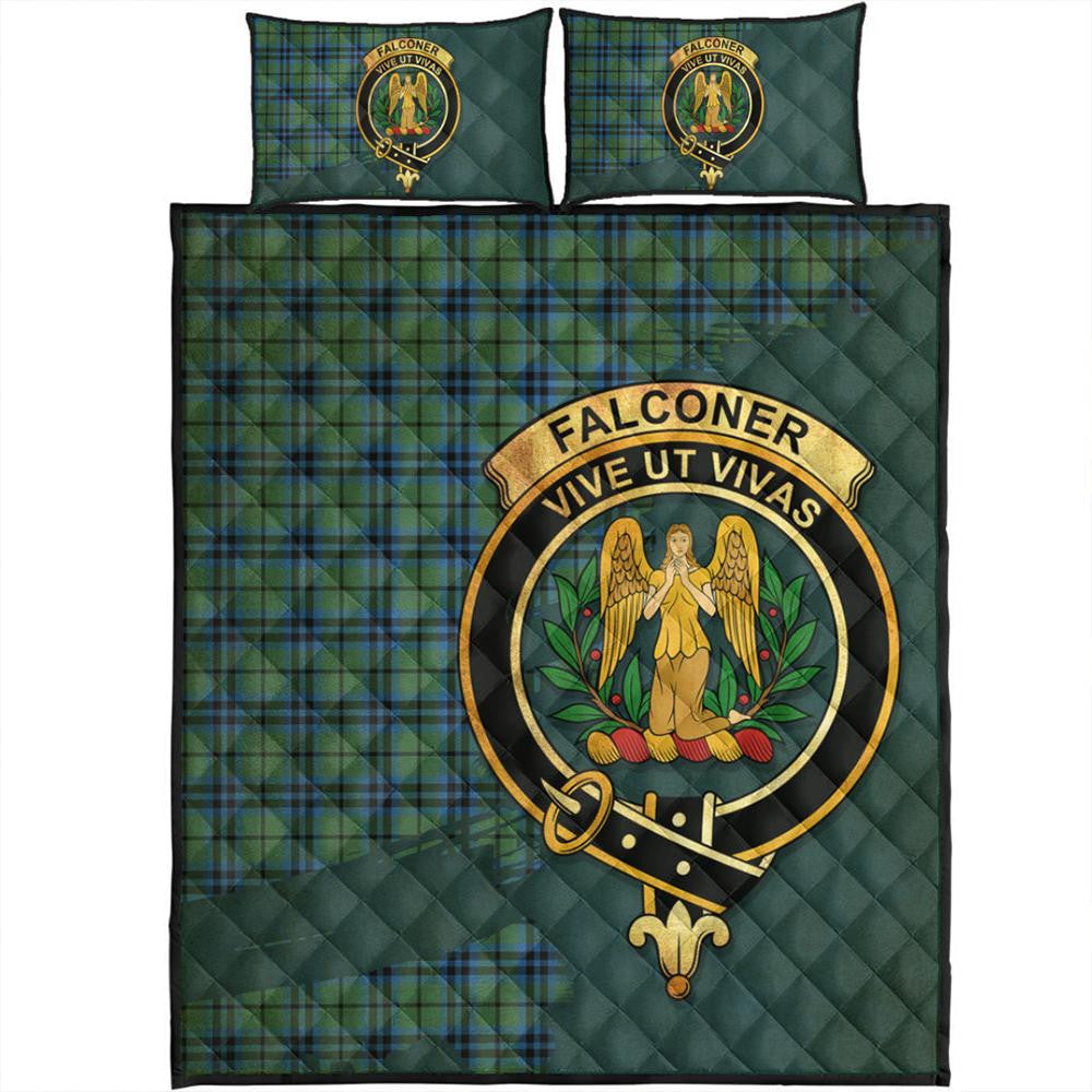 Falconer Tartan Crest Quilt Bed Set Oldest Style