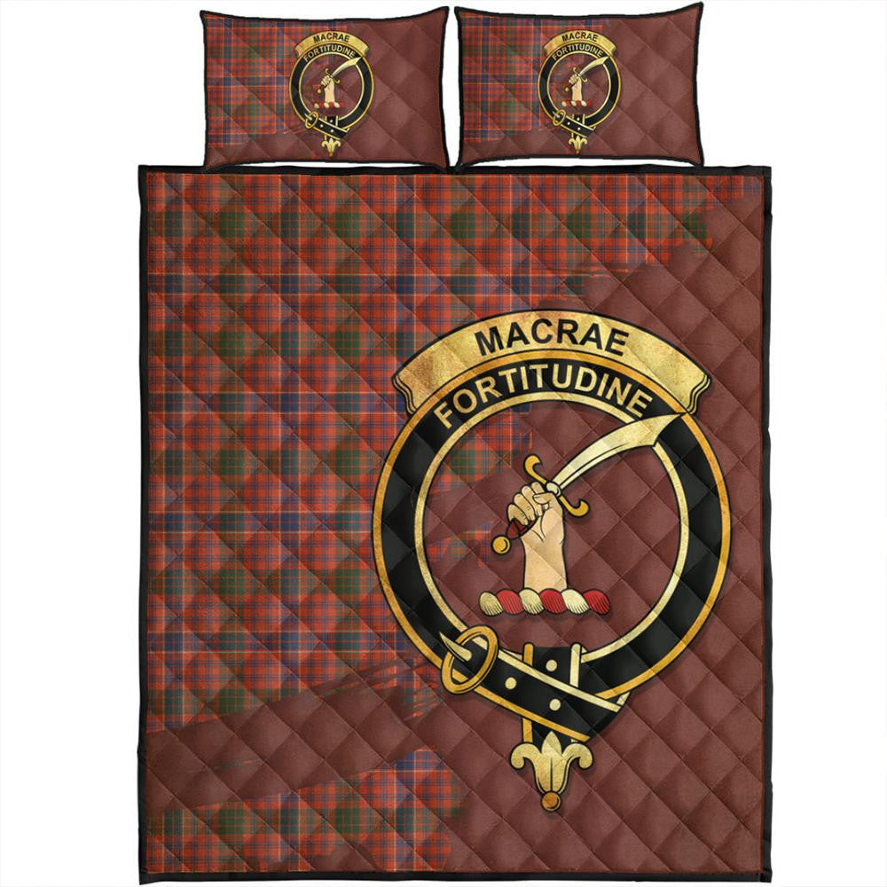 MacRae Ancient Tartan Crest Quilt Bed Set Oldest Style