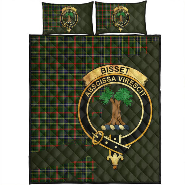 Bisset Tartan Crest Quilt Bed Set Oldest Style