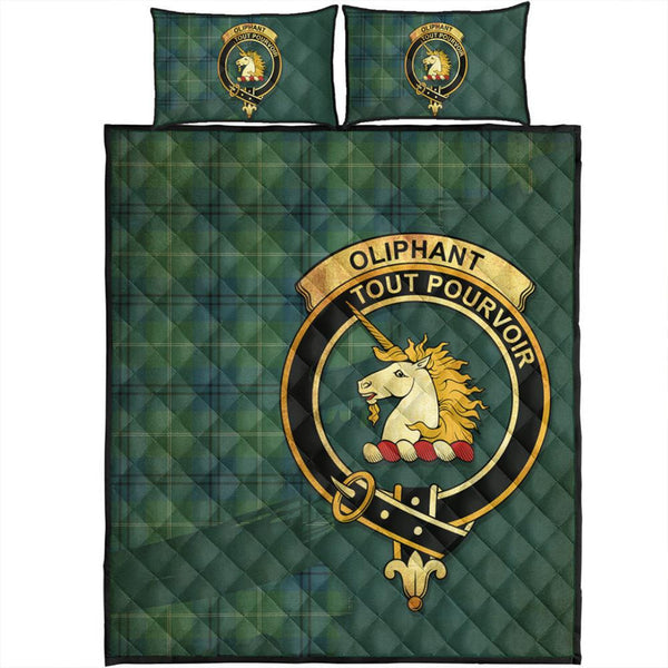 Oliphant Ancient Tartan Crest Quilt Bed Set Oldest Style