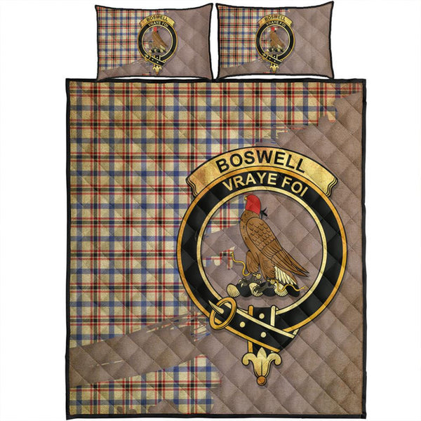 Boswell Modern Tartan Crest Quilt Bed Set Oldest Style