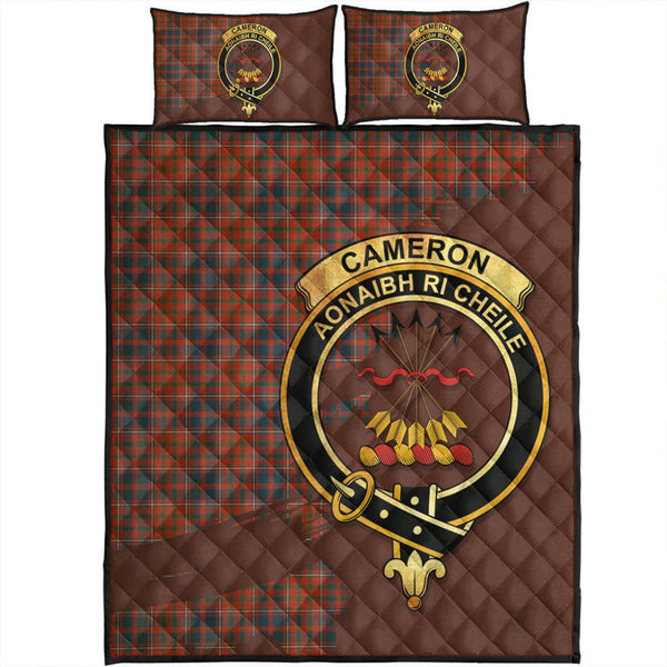 Cameron of Lochiel Ancient Tartan Crest Quilt Bed Set Oldest Style