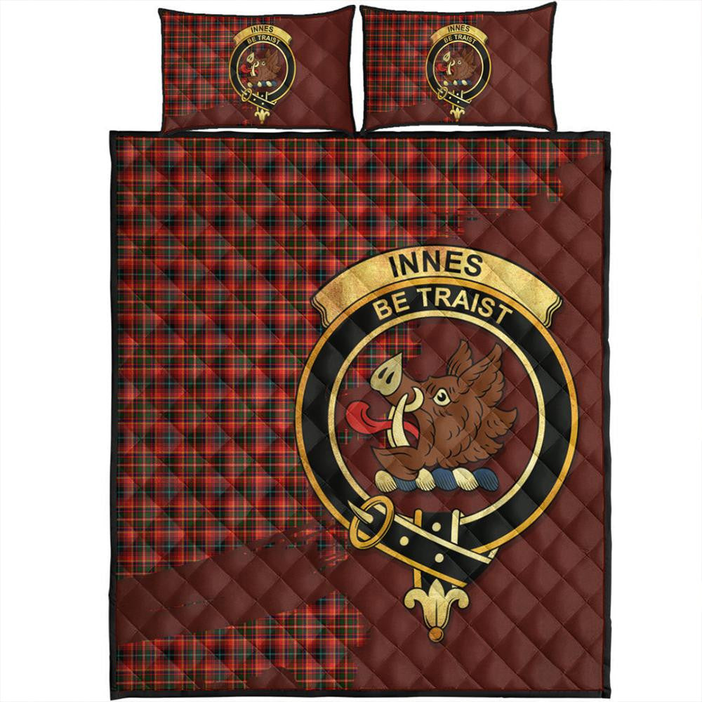 Innes Modern Tartan Crest Quilt Bed Set Oldest Style