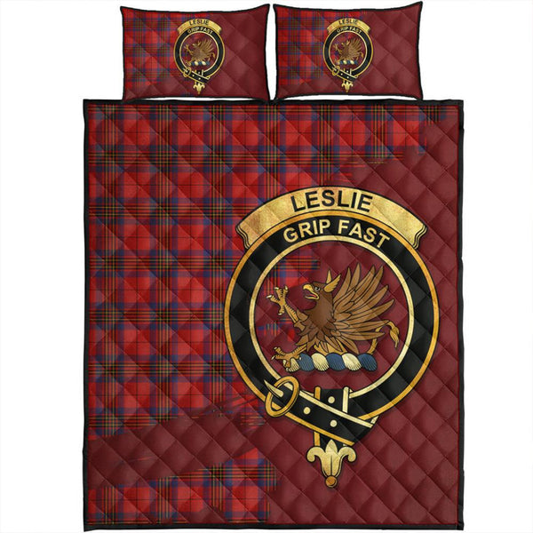 Leslie Modern Tartan Crest Quilt Bed Set Oldest Style