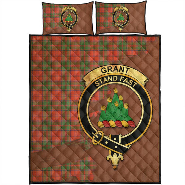 Grant Ancient Tartan Crest Quilt Bed Set Oldest Style