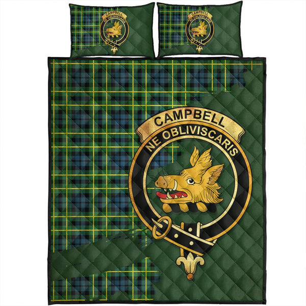 Campbell of Breadalbane Ancient Tartan Crest Quilt Bed Set Oldest Style