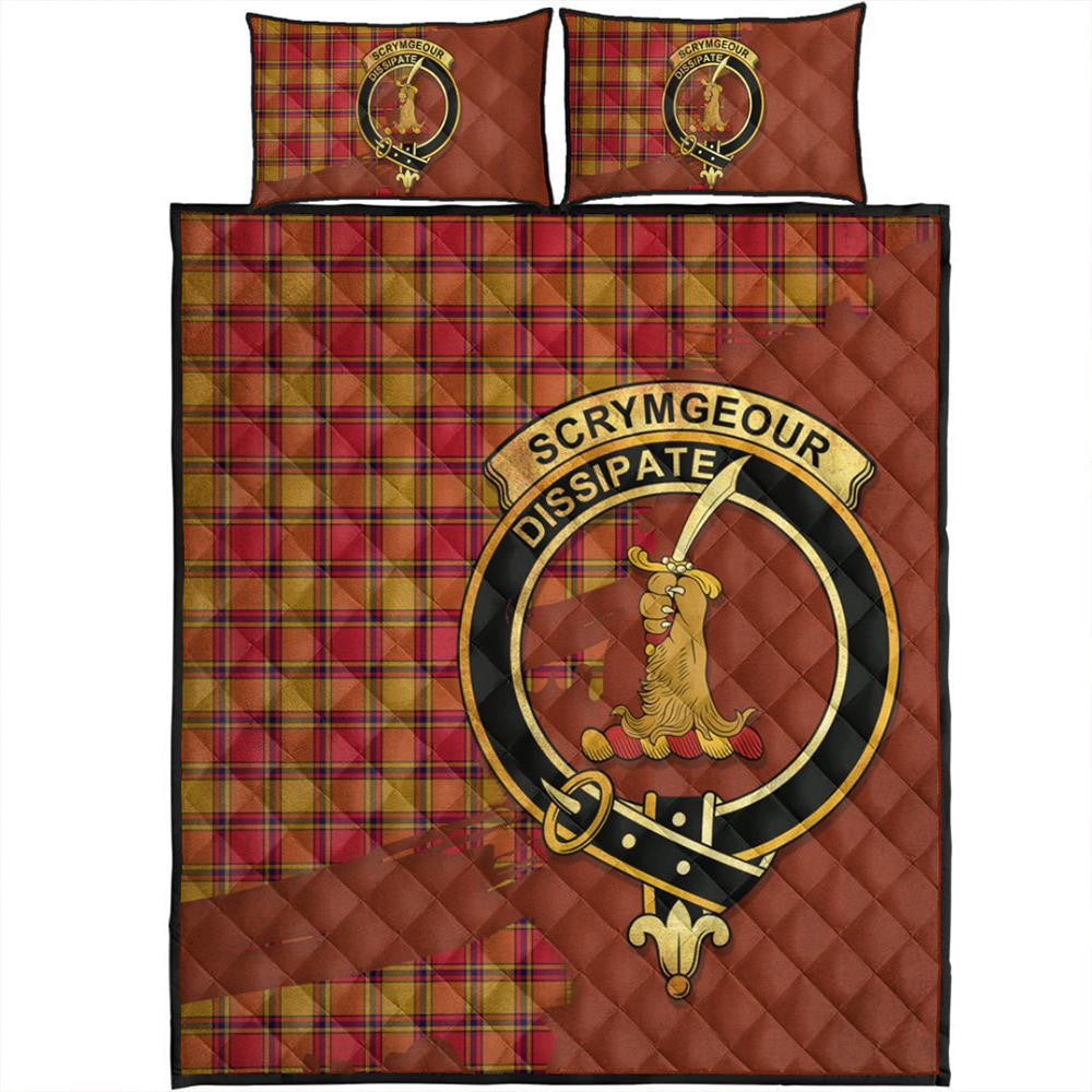 Scrymgeour Tartan Crest Quilt Bed Set Oldest Style