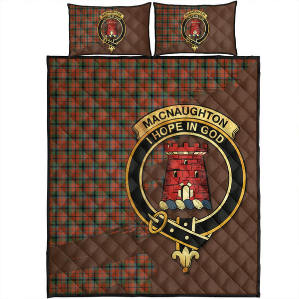 MacNaughton Ancient Tartan Crest Quilt Bed Set Oldest Style