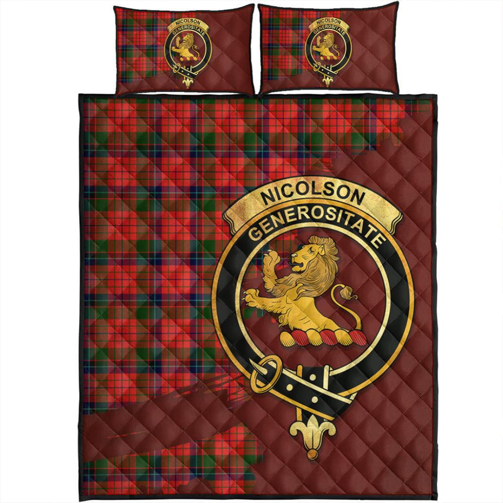 Nicolson Modern Tartan Crest Quilt Bed Set Oldest Style