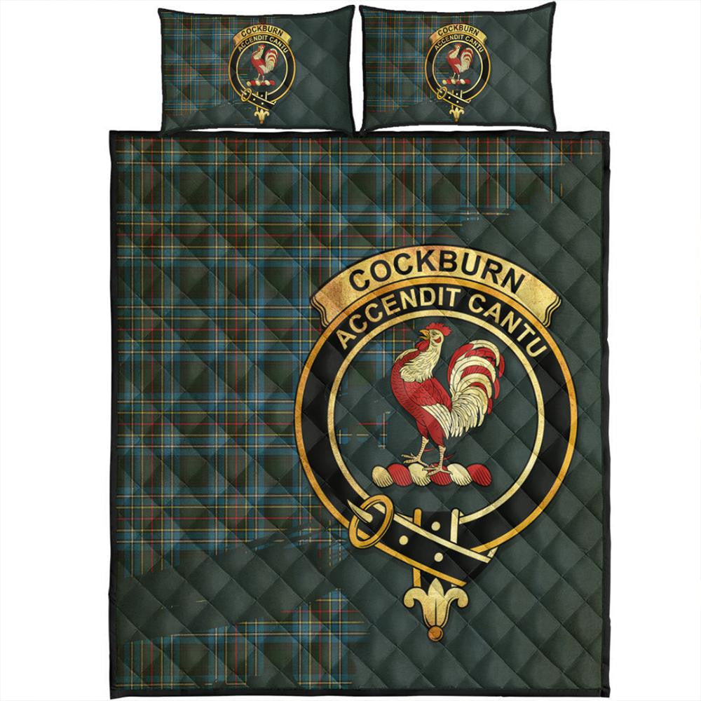 Cockburn Modern Tartan Crest Quilt Bed Set Oldest Style