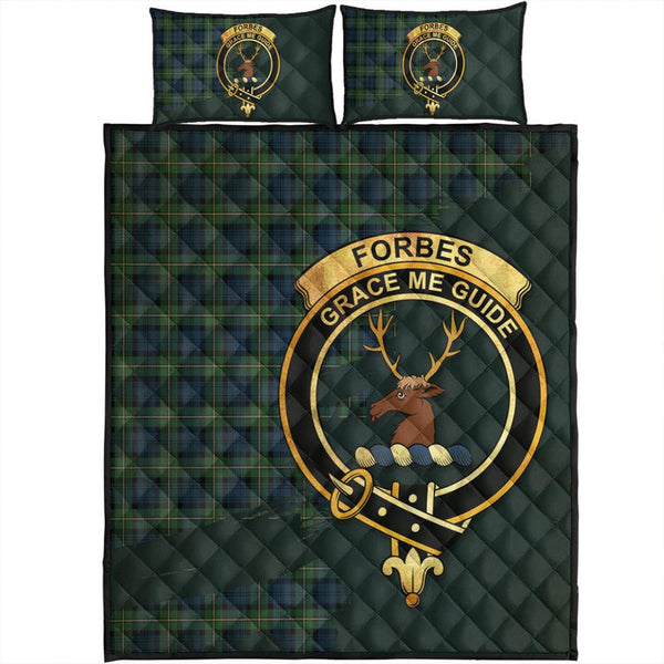 Forbes Ancient Tartan Crest Quilt Bed Set Oldest Style