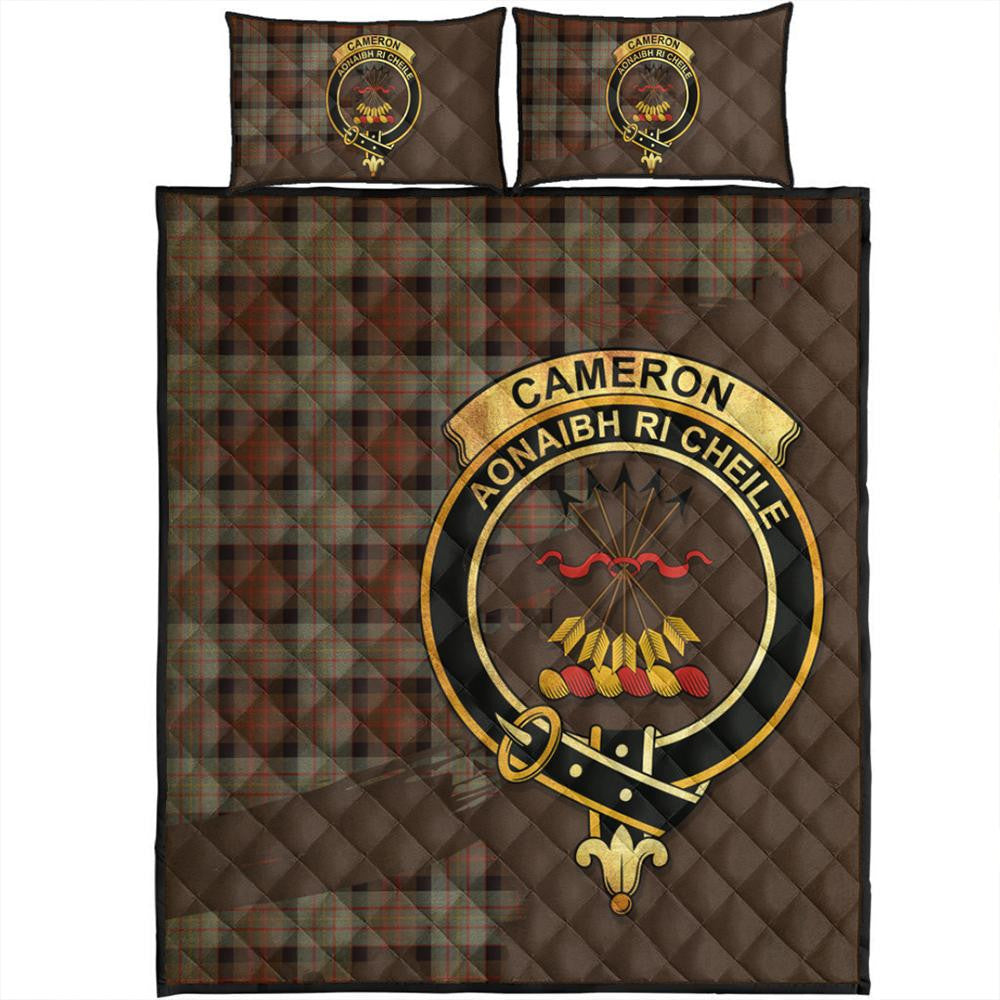 Cameron of Erracht Weathered Tartan Crest Quilt Bed Set Oldest Style