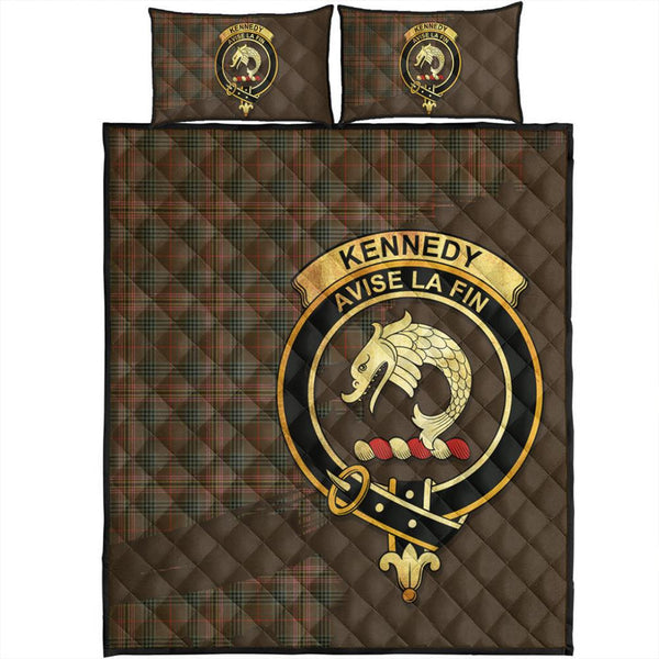 Kennedy Weathered Tartan Crest Quilt Bed Set Oldest Style