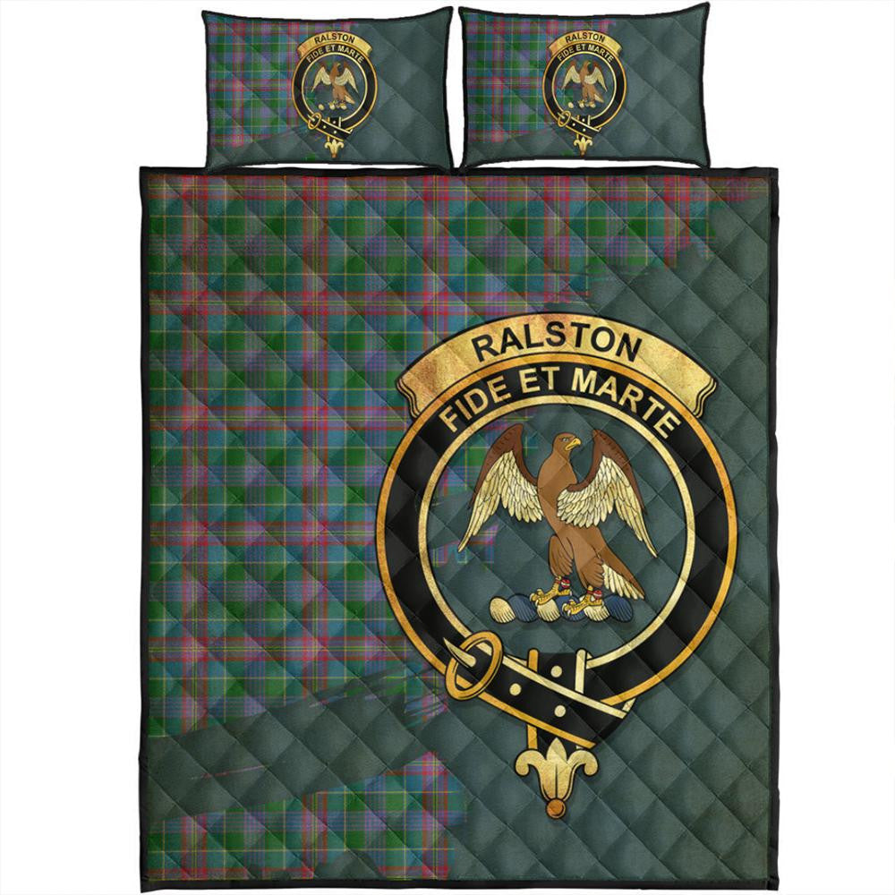 Ralston Tartan Crest Quilt Bed Set Oldest Style