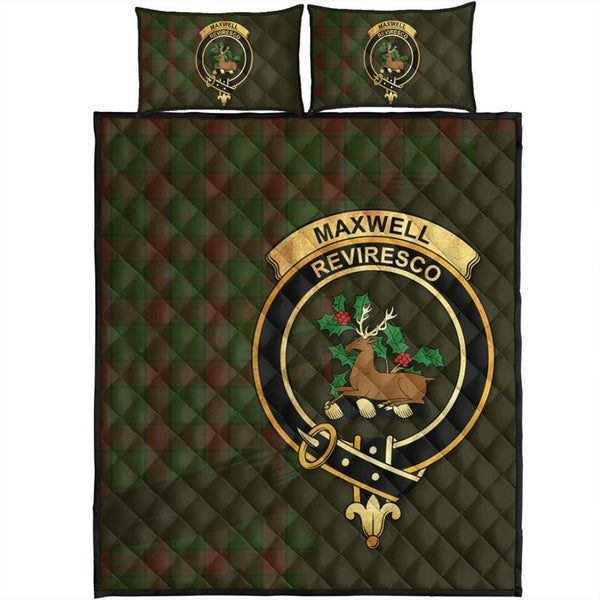 Maxwell Hunting Tartan Crest Quilt Bed Set Oldest Style