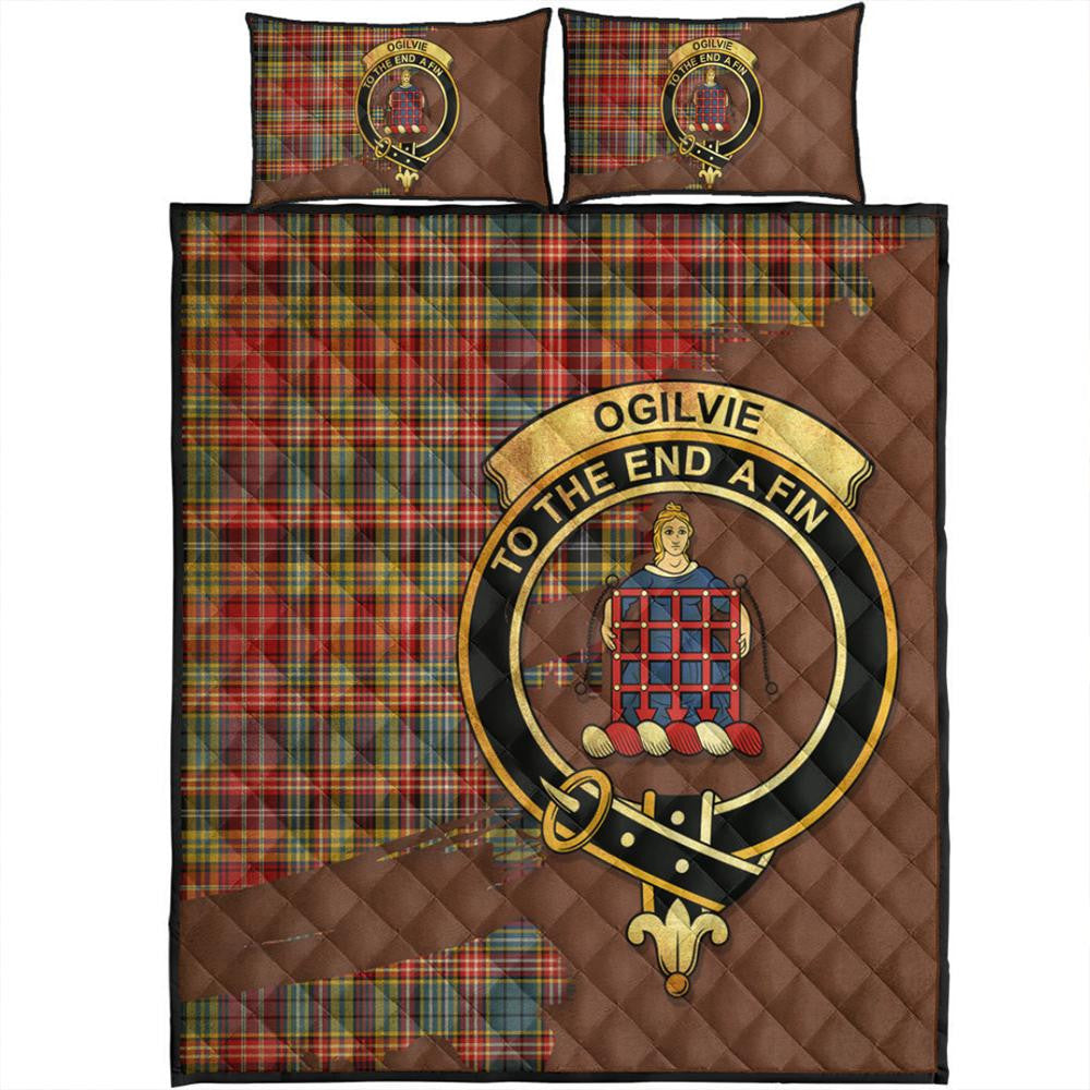 Ogilvie Tartan Crest Quilt Bed Set Oldest Style