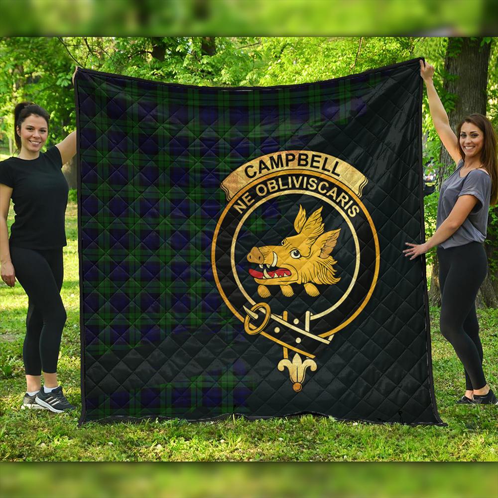 Campbell Modern Tartan Crest Premium Quilt Oldest Style