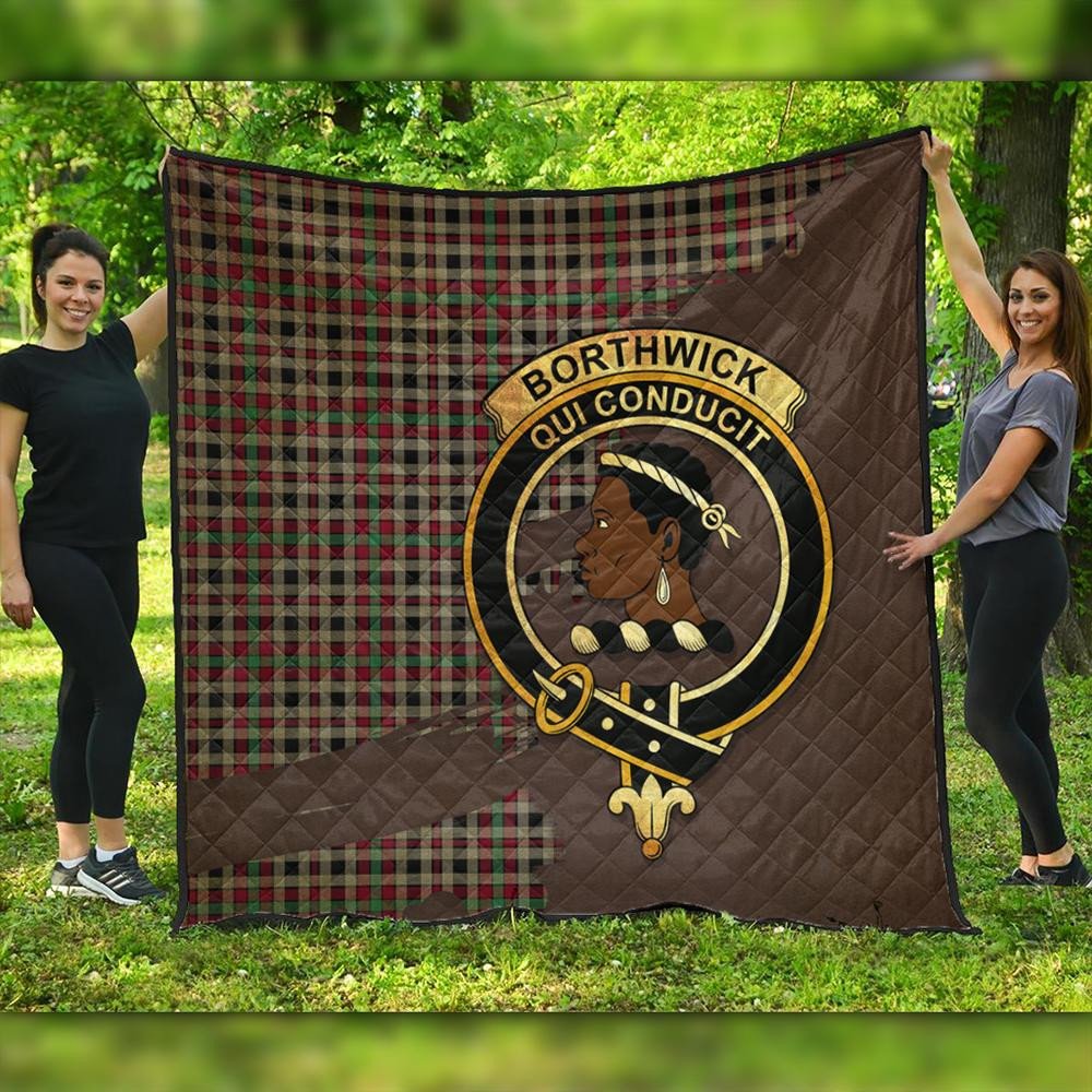 Borthwick Ancient Tartan Crest Premium Quilt Oldest Style