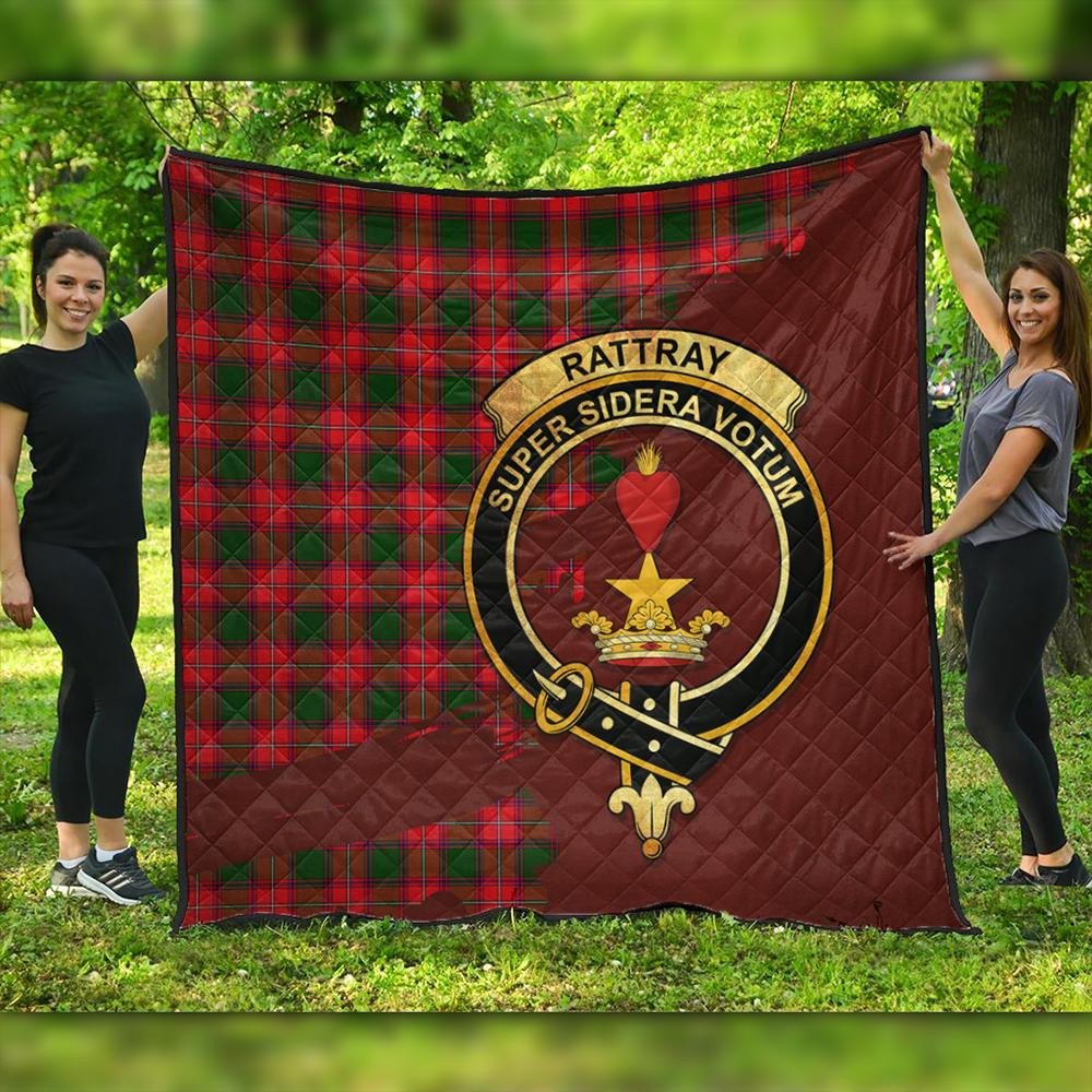 Rattray Modern Tartan Crest Premium Quilt Oldest Style