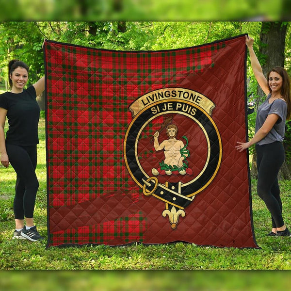 Livingstone Modern Tartan Crest Premium Quilt Oldest Style