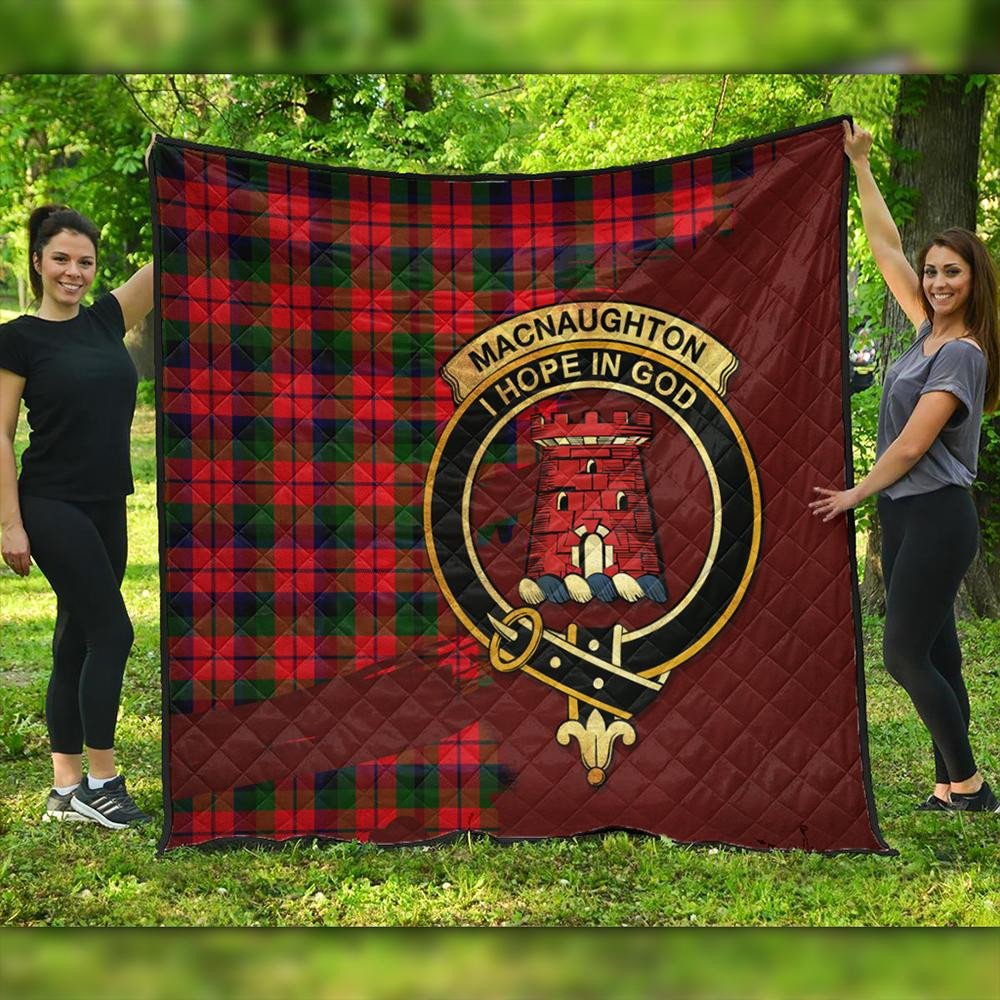 MacNaughton Modern Tartan Crest Premium Quilt Oldest Style