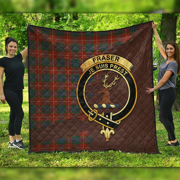 Fraser Ancient Tartan Crest Premium Quilt Oldest Style