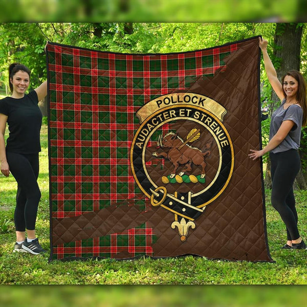 Pollock Modern Tartan Crest Premium Quilt Oldest Style