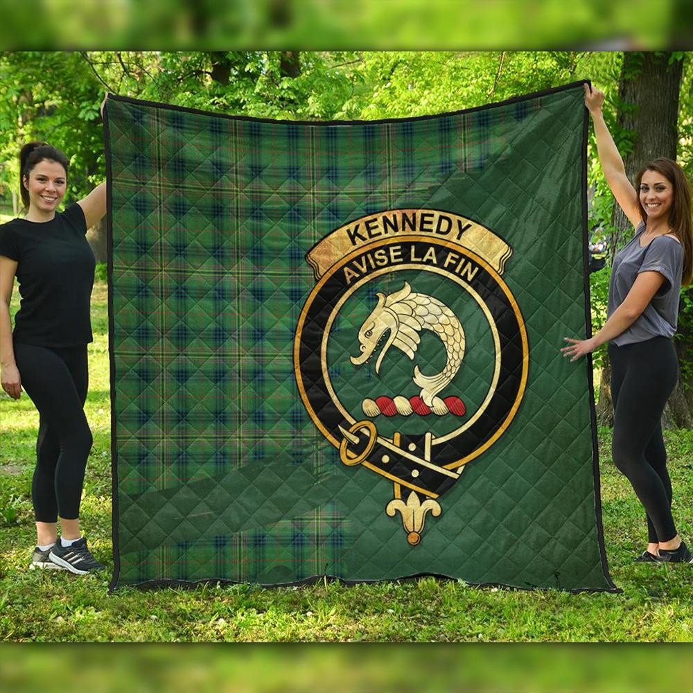 Kennedy Ancient Tartan Crest Premium Quilt Oldest Style