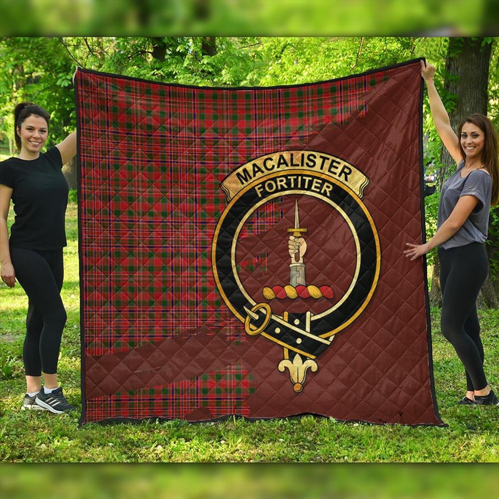 MacAlister Modern Tartan Crest Premium Quilt Oldest Style