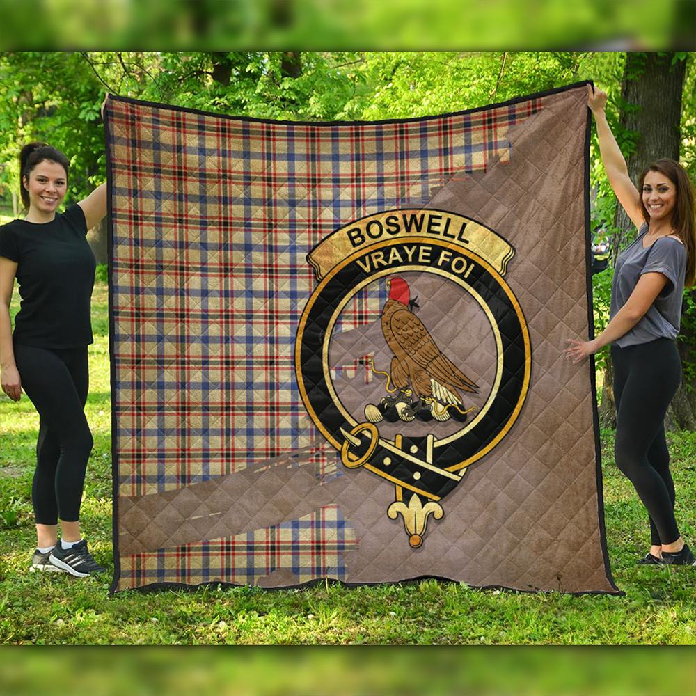 Boswell Modern Tartan Crest Premium Quilt Oldest Style