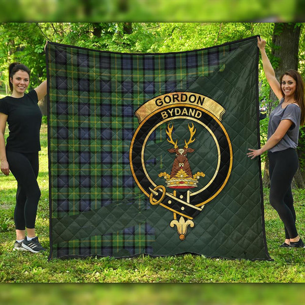 Gordon Old Ancient Tartan Crest Premium Quilt Oldest Style