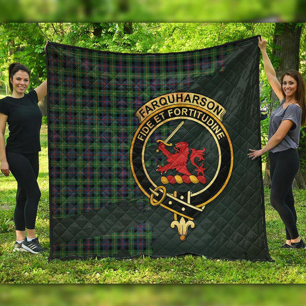 Farquharson Ancient Tartan Crest Premium Quilt Oldest Style