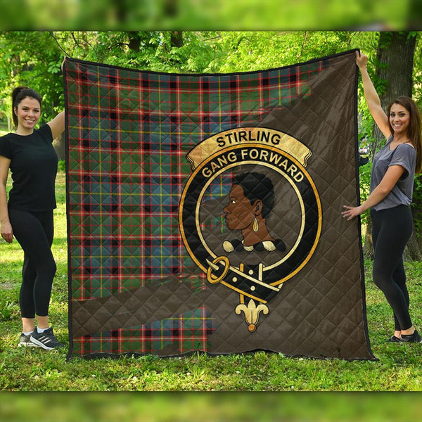 Stirling & Bannockburn District Tartan Crest Premium Quilt Oldest Style