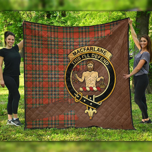 MacFarlane Ancient Tartan Crest Premium Quilt Oldest Style