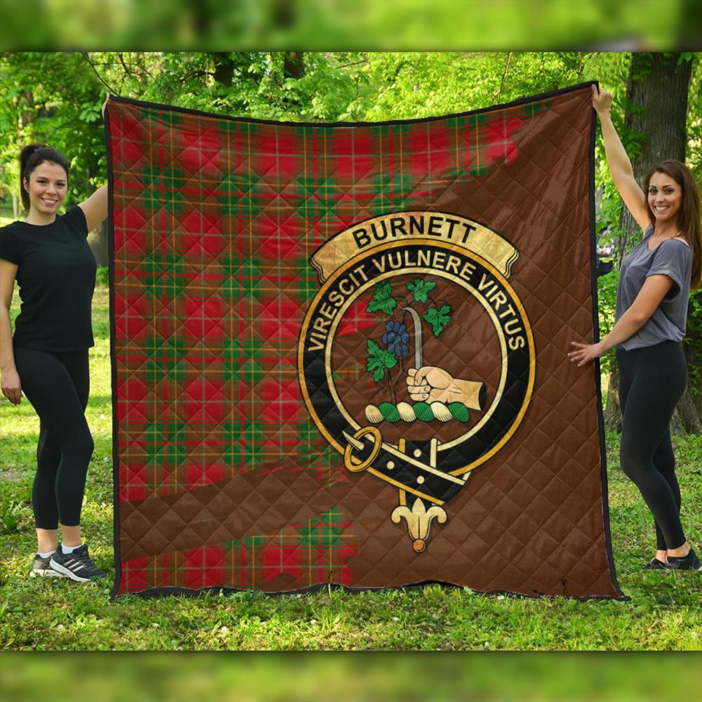 Burnett Ancient Tartan Crest Premium Quilt Oldest Style