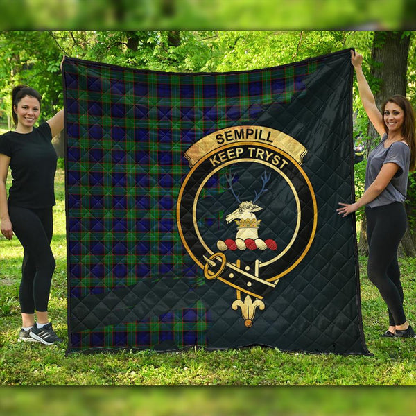 Sempill Modern Tartan Crest Premium Quilt Oldest Style