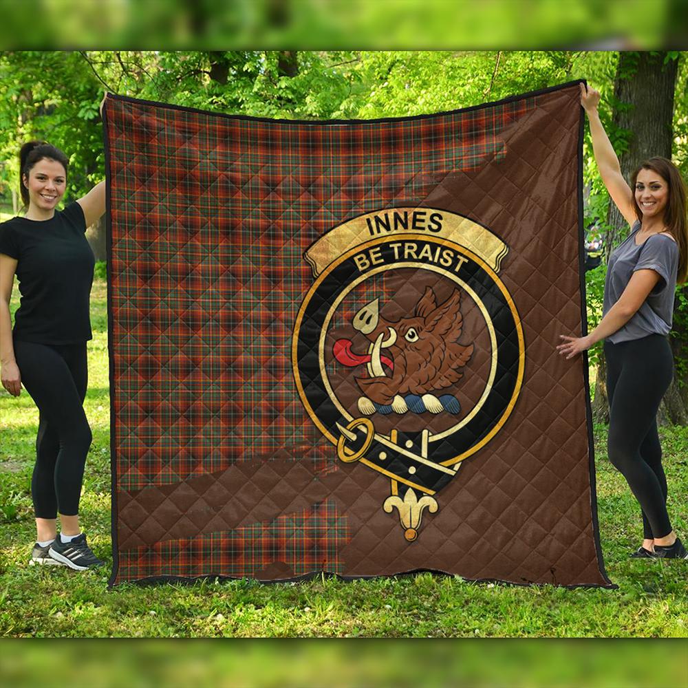 Innes Ancient Tartan Crest Premium Quilt Oldest Style