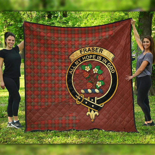 Fraser Weathered Tartan Crest Premium Quilt Oldest Style