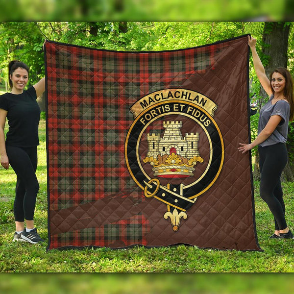 MacLachlan Weathered Tartan Crest Premium Quilt Oldest Style