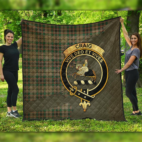 Craig Ancient Tartan Crest Premium Quilt Oldest Style