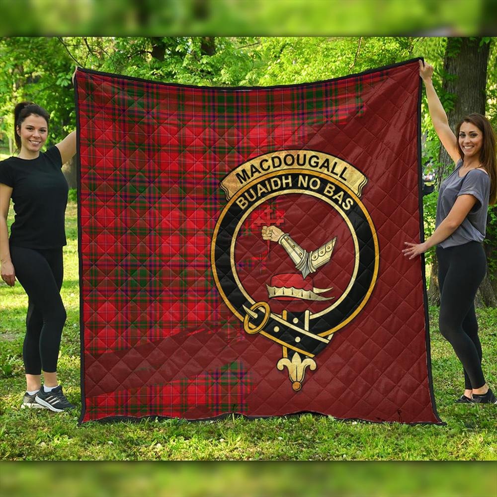 MacDougall Modern Tartan Crest Premium Quilt Oldest Style