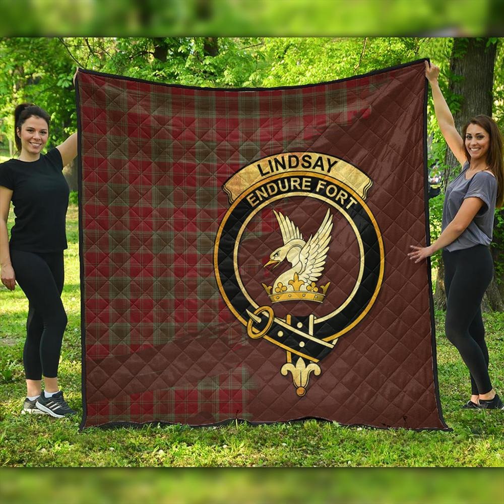 Lindsay Weathered Tartan Crest Premium Quilt Oldest Style