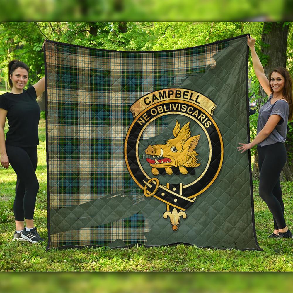 Campbell Dress Ancient Tartan Crest Premium Quilt Oldest Style