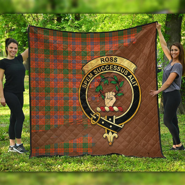 Ross Ancient Tartan Crest Premium Quilt Oldest Style