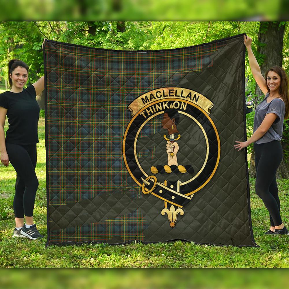 MacLellan Ancient Tartan Crest Premium Quilt Oldest Style