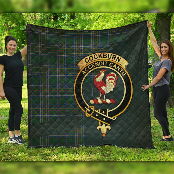 Cockburn Ancient Tartan Crest Premium Quilt Oldest Style