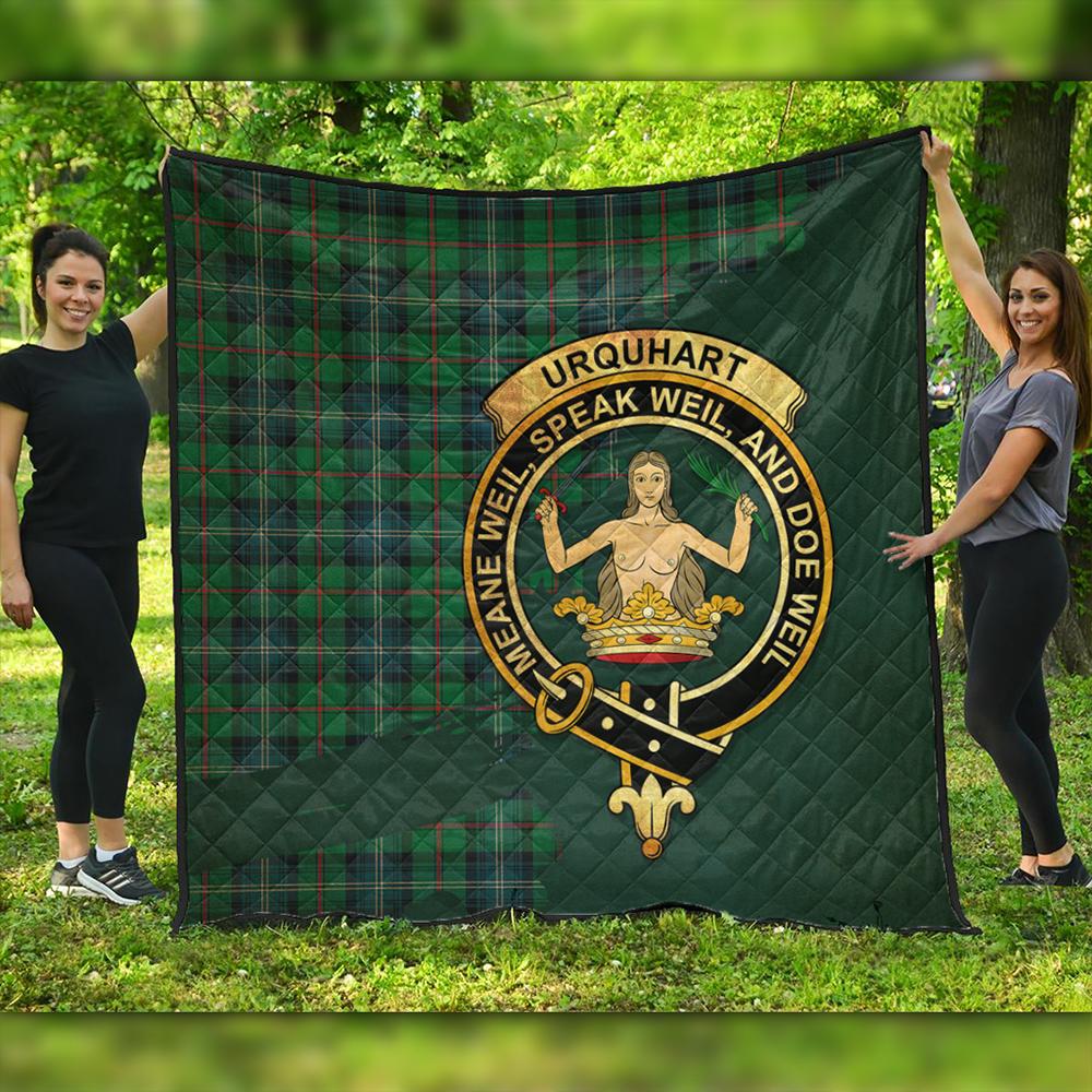 Urquhart Ancient Tartan Crest Premium Quilt Oldest Style