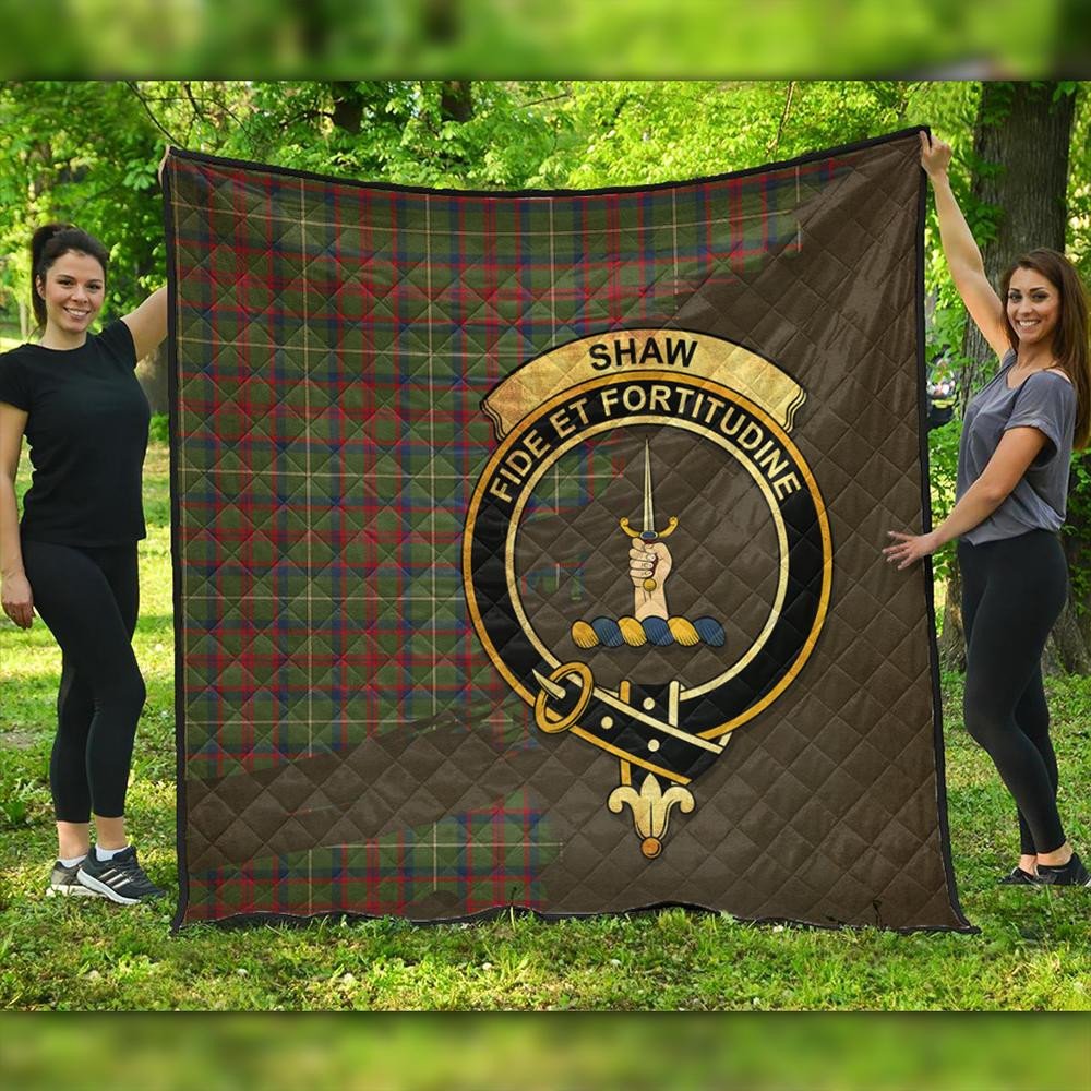 Shaw Green Modern Tartan Crest Premium Quilt Oldest Style