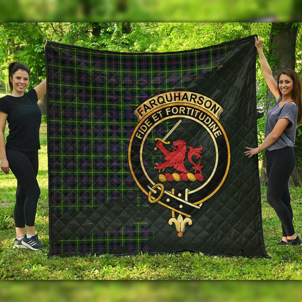 Farquharson Modern Tartan Crest Premium Quilt Oldest Style